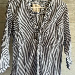 Abercrombie & Fitch Navy and White Striped Top